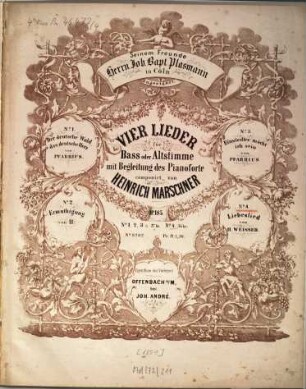 Vier Lieder : für Bass oder Altstimme mit Begl. d. Pianoforte ; op. 185