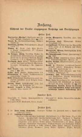Anhang. Während des Druckes eingegangene Nachträge und Berichtigungen.