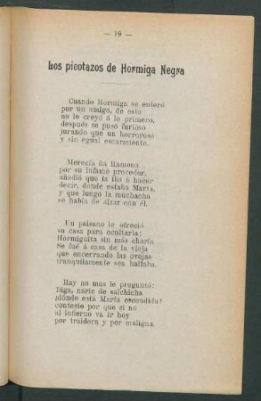Los picotazos de Hormiga Negra