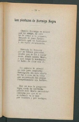 Los picotazos de Hormiga Negra
