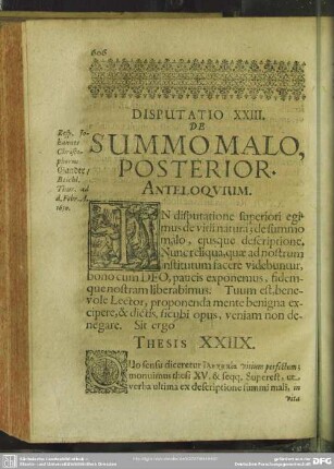 Disputatio XXIII. De Summo Malo, Posterior