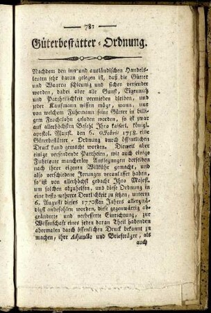 Güterbestätter-Ordnung.