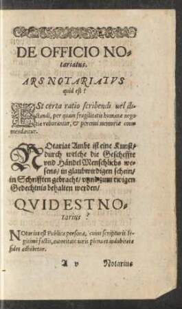 De Officio Notariatus.