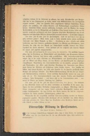 Literarische Bildung in Pensionaten