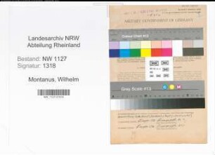 Entnazifizierung Wilhelm Montanus , geb. 12.10.1896 (Hochspannungsmonteur)
