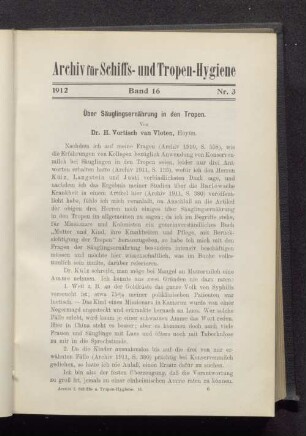 Über Säuglingsernährung in den Tropen.