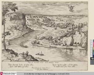 Arti et ingenio stat sine morte decus [Flusslandschaft mit Merkur und Psyche; Riverlandscape with the rape of Psyche by Mercury]