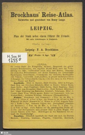 [2]: Leipzig : Plan der Stadt nebst einem Führer für Fremde