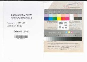 Entnazifizierung Josef Schuett , geb. 21.02.1908 (Buchhalter)