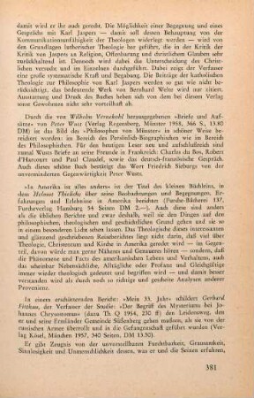 381 [Rezension] Thielicke, Helmut, In Amerika ist alles anders