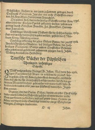 Teutsche Bücher der Päpstischen Theologen/ in heyliger Schrifft.