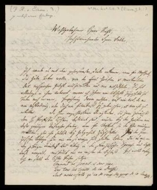 Brief von Johann Konrad Einem an Rudolf Erich Raspe