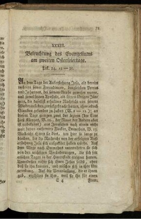 XXXIII. Beleuchtung des Evangeliums am zweiten Osterfeiertage