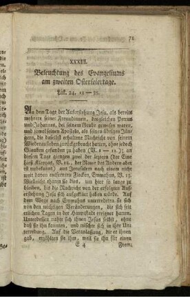 XXXIII. Beleuchtung des Evangeliums am zweiten Osterfeiertage