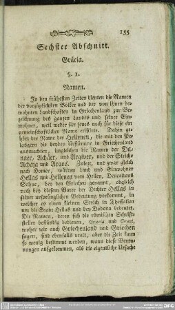 Sechster Abschnitt. Gräcia