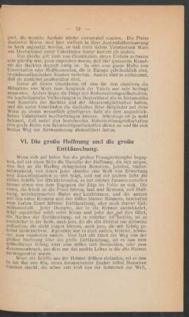 VI. Die große Hoffnung und die große Enttäuschung.