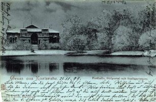 Postkartensammlung Weis mit Ansichten Karlsruhes. Festhalle