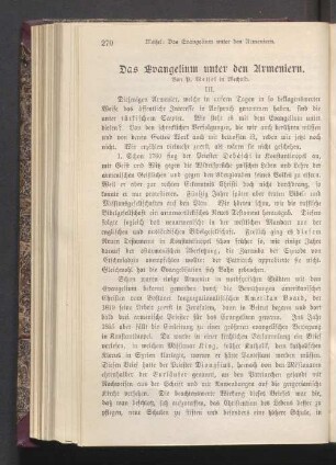 Das Evangelium unter den Armeniern