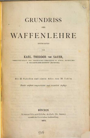 Grundriß der Waffenlehre, [1]