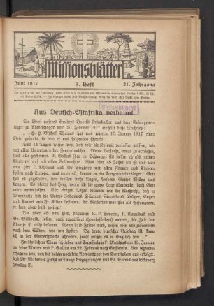 Juni 1917 9. Heft 21. Jahrgang