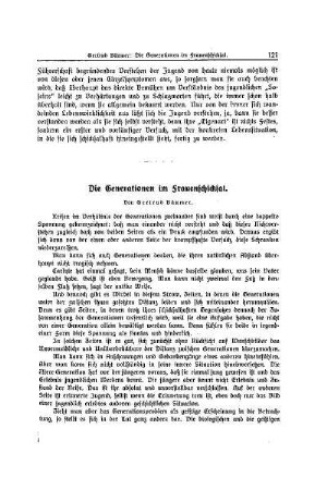 Die Generationen im Frauenschicksal