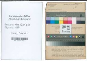 Entnazifizierung Friedrich Kamp , geb. 01.05.1892 (Verw.Angestellter)