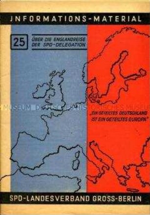 Informationsschrift über eine England-Reise einer SPD-Delegation im Jahr 1946