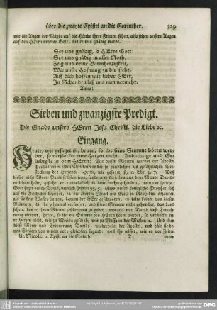 Sieben und zwanzigste Predigt