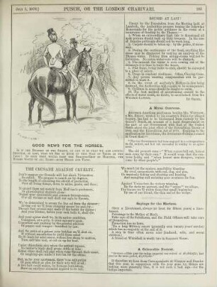 Good news for the horses