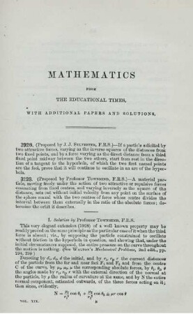 Mathematics from the educational times, with additional papers and solutions. [3928 - 2012]