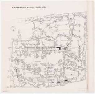 Waldfriedhof Berlin-Zehlendorf: Lageplan 1:1000