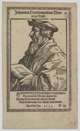Bildnis des Johannes Oecolampadius
