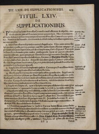 Titul. LXIV. De Supplicationibus.