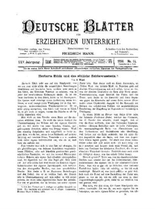 Herbarts Ethik und das sittliche Zeitbewusstsein