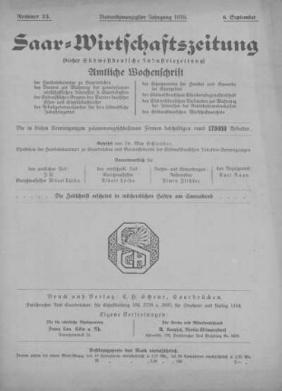 Nummer 23: 6. September 1919