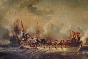 Frankreich. Haute Normandie. Seine Maritime. Dieppe. Chateau Musee. Gemälde von Louis Garneray. 1783 - 1857. Detail