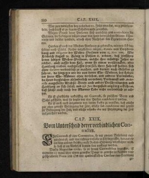 Cap. XXIX. Vom Unterscheid derer verbindlichen Contracten.