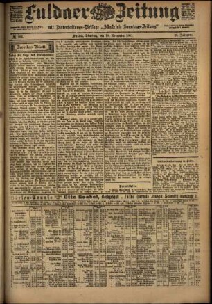 Zweite Ausgabe vom Dienstag, den 19. November 1901.