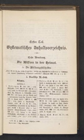 Erster Teil. Systematisches Inhaltsverzeichnis