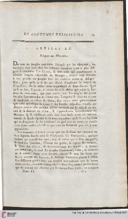 Article XX: Religion des Mexicains