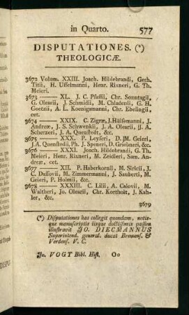 Disputationes. (*) Theologicae.