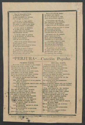 "Perjura" : Canción popular.