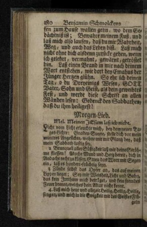 Morgen-Lied. Mel. Meinen Jesum laß ich nicht.