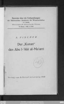 Der "Koran" des Abu l-ʿAlāʾ al-Maʿarri
