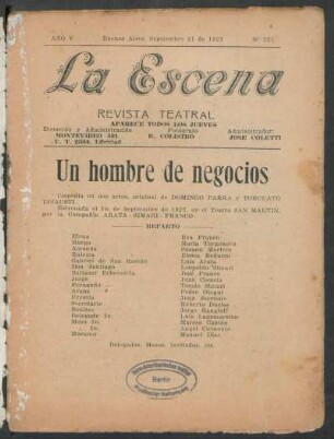 Un hombre de negocios : comedia en dos actos