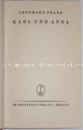 Erstausgabe einer Novelle von Leonhard Frank