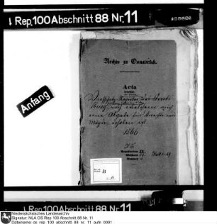 Viehschatzregister (mit Knechte- und Mägdeschatz) der Ämter Iburg, Grönenberg, Wittlage und Reckenberg