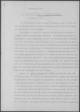 Langenau-Wettingen: Inspektionsbericht 1947