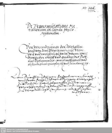 De Transmutatione Metallorum - Mscr.Dresd.N.115