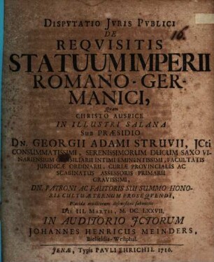 De requisitis statuum Imperii Romano-Germanici